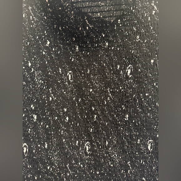 Fiorucci Women’s Black And White Speckled Ruched Tank Top Size 26 NWT - Picture 2 of 5